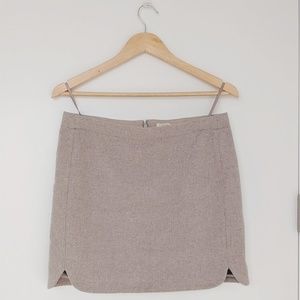J. Crew beige wool mini skirt